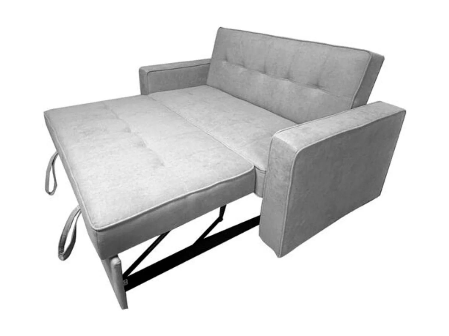 Sofá Cama de 2 Plazas con Reposabrazos – Convertible con Sistema de Arrastre, Tapizado Gris, Estilo Moderno y Funcional – 167x90x96,5 cm