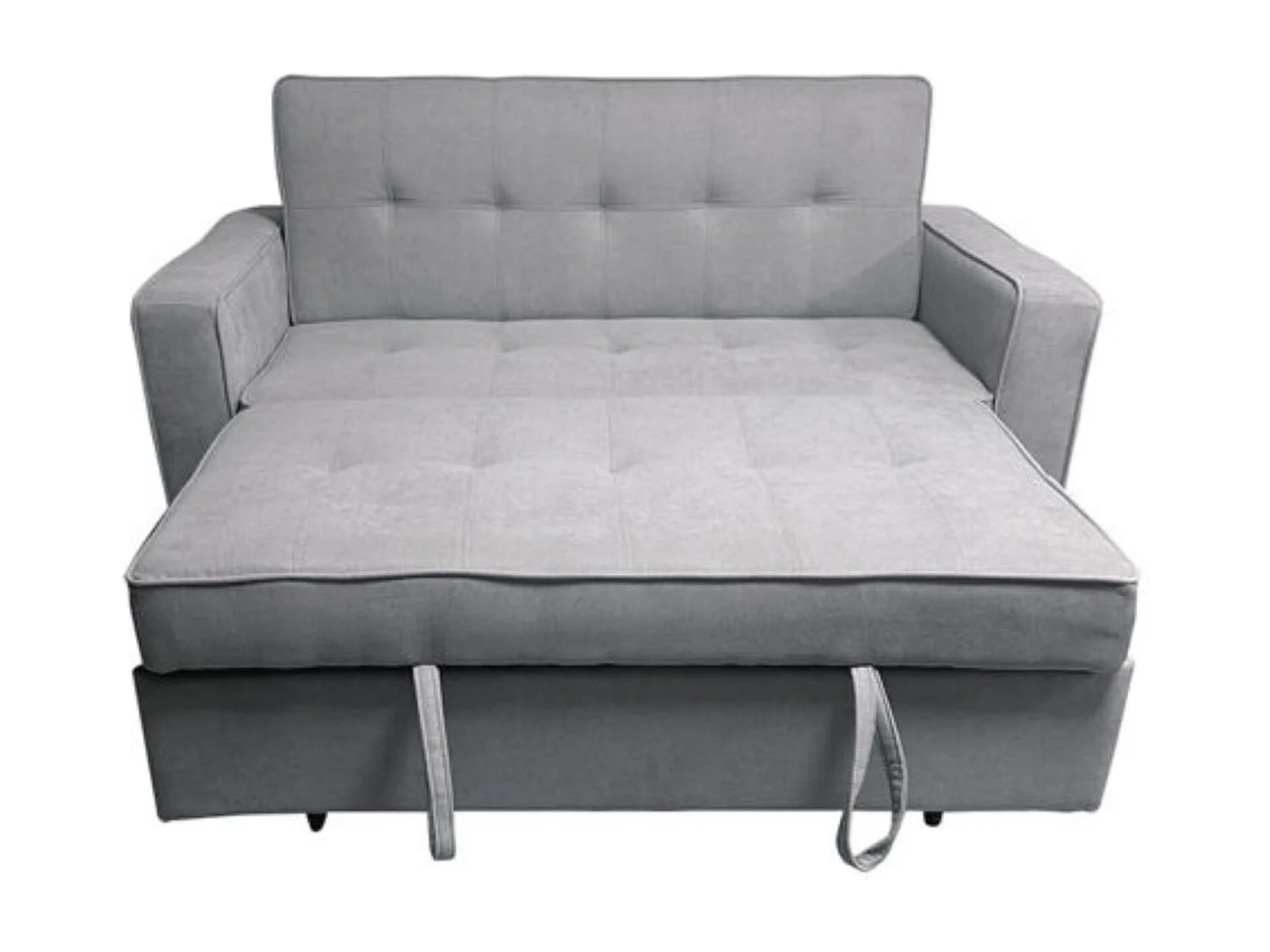 Sofá Cama de 2 Plazas con Reposabrazos – Convertible con Sistema de Arrastre, Tapizado Gris, Estilo Moderno y Funcional – 167x90x96,5 cm