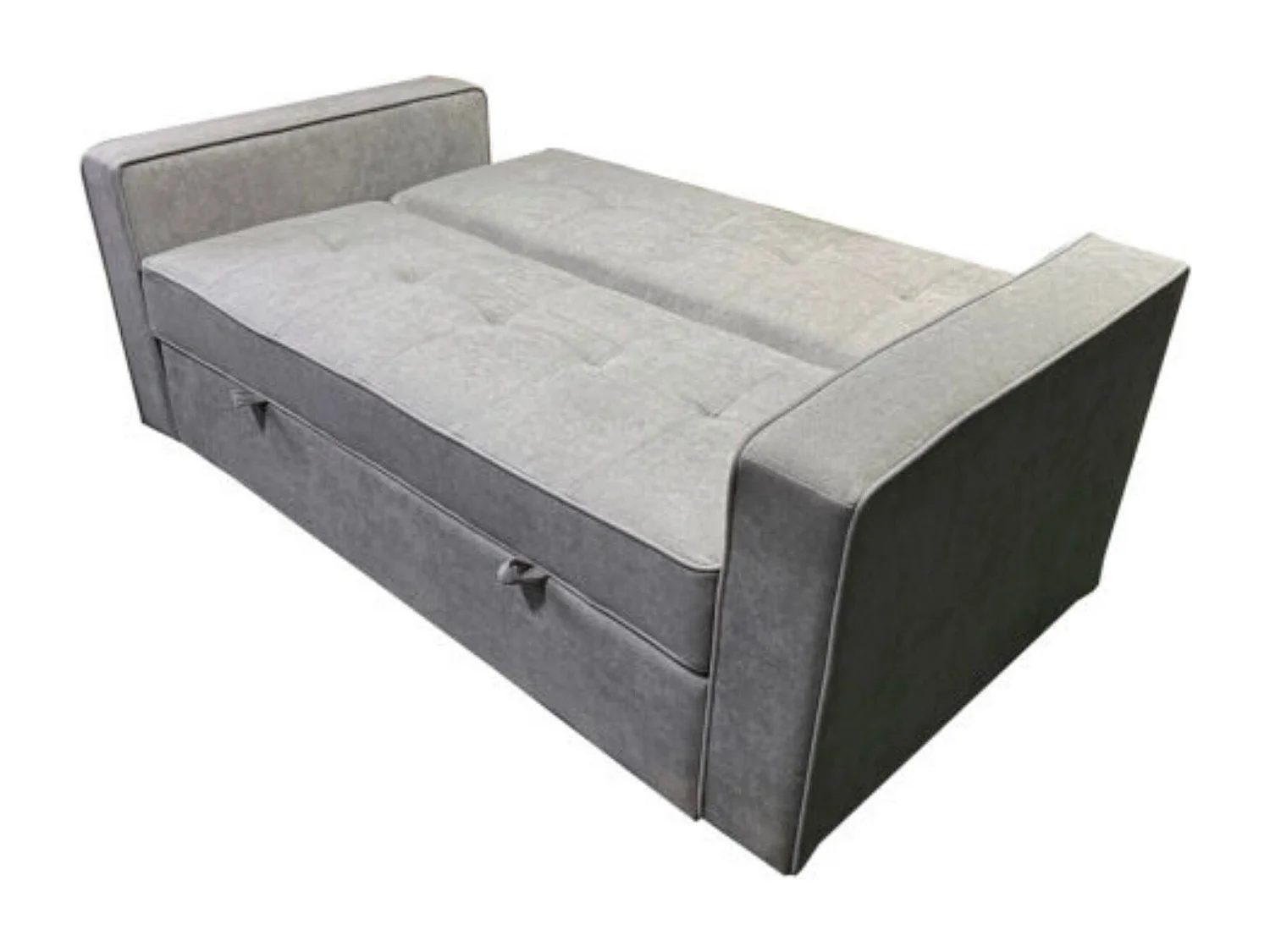 Sofá Cama de 2 Plazas con Reposabrazos – Convertible con Sistema de Arrastre, Tapizado Gris, Estilo Moderno y Funcional – 167x90x96,5 cm