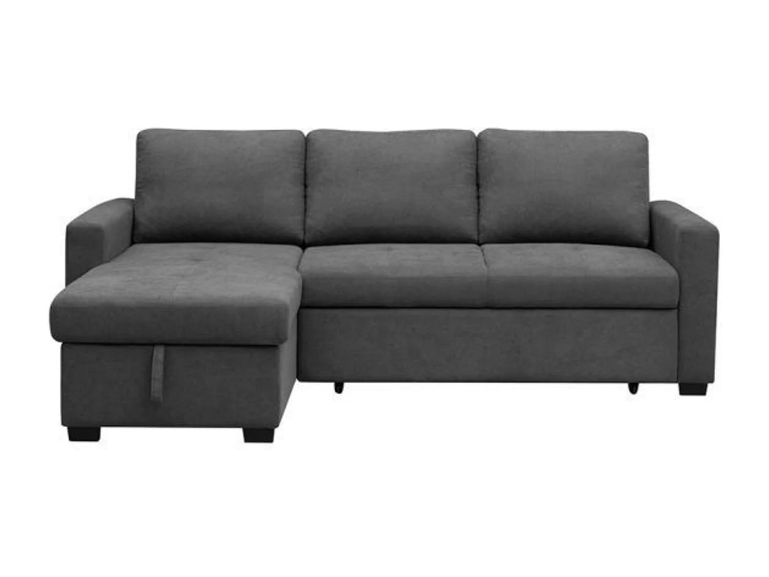 Sofá Cama 3 Plazas Reversible con Chaiselongue y Almacenaje, Tapizado en Tela Gris, 229x93x153 cm