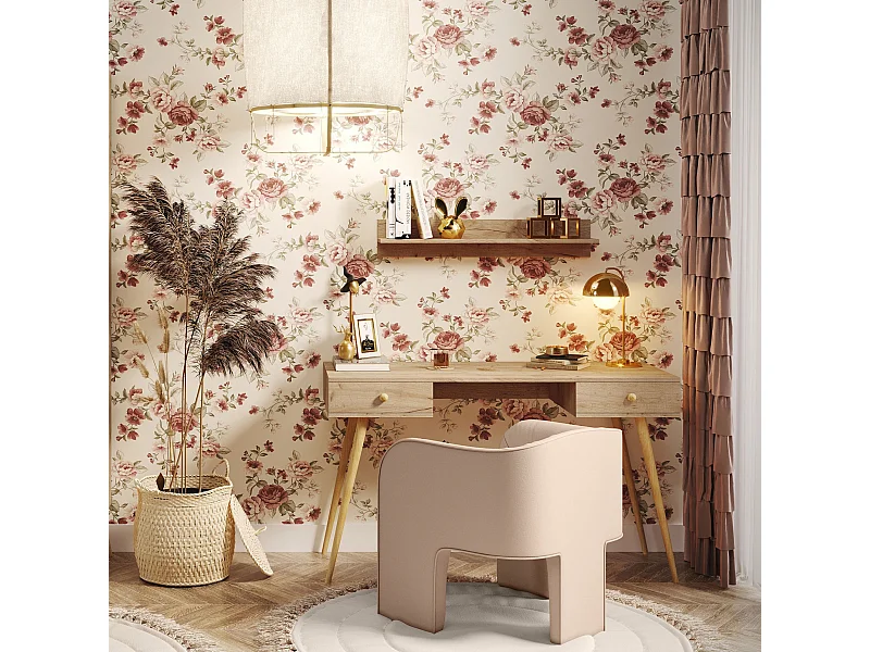 Escritorio Moderno Color Roble con Cajones 135x79x54 cm – Estilo Escandinavo – Para Oficina, Estudio o Dormitorio