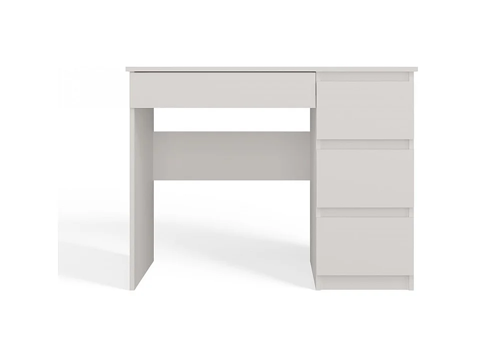 Escritorio Blanco 98x76x51 cm con Almacenaje Lado Derecho – 4 Cajones – Ideal para Oficina o Hogar - Diseño Compacto
