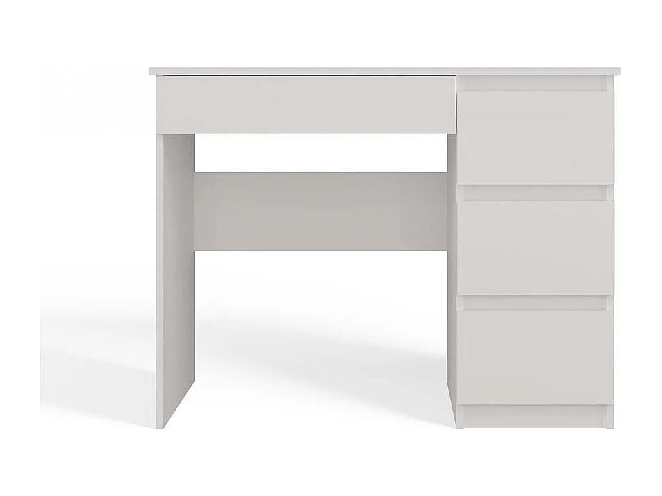 Escritorio Blanco 98x76x51 cm con Almacenaje Lado Derecho – 4 Cajones – Ideal para Oficina o Hogar - Diseño Compacto