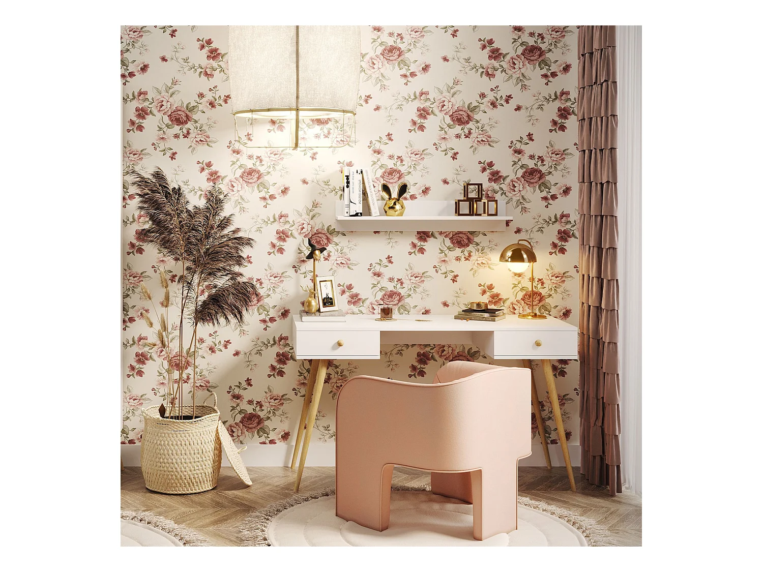 Escritorio Moderno Blanco con Cajones 135x79x54 cm – Estilo Escandinavo – Para Oficina, Estudio o Dormitorio