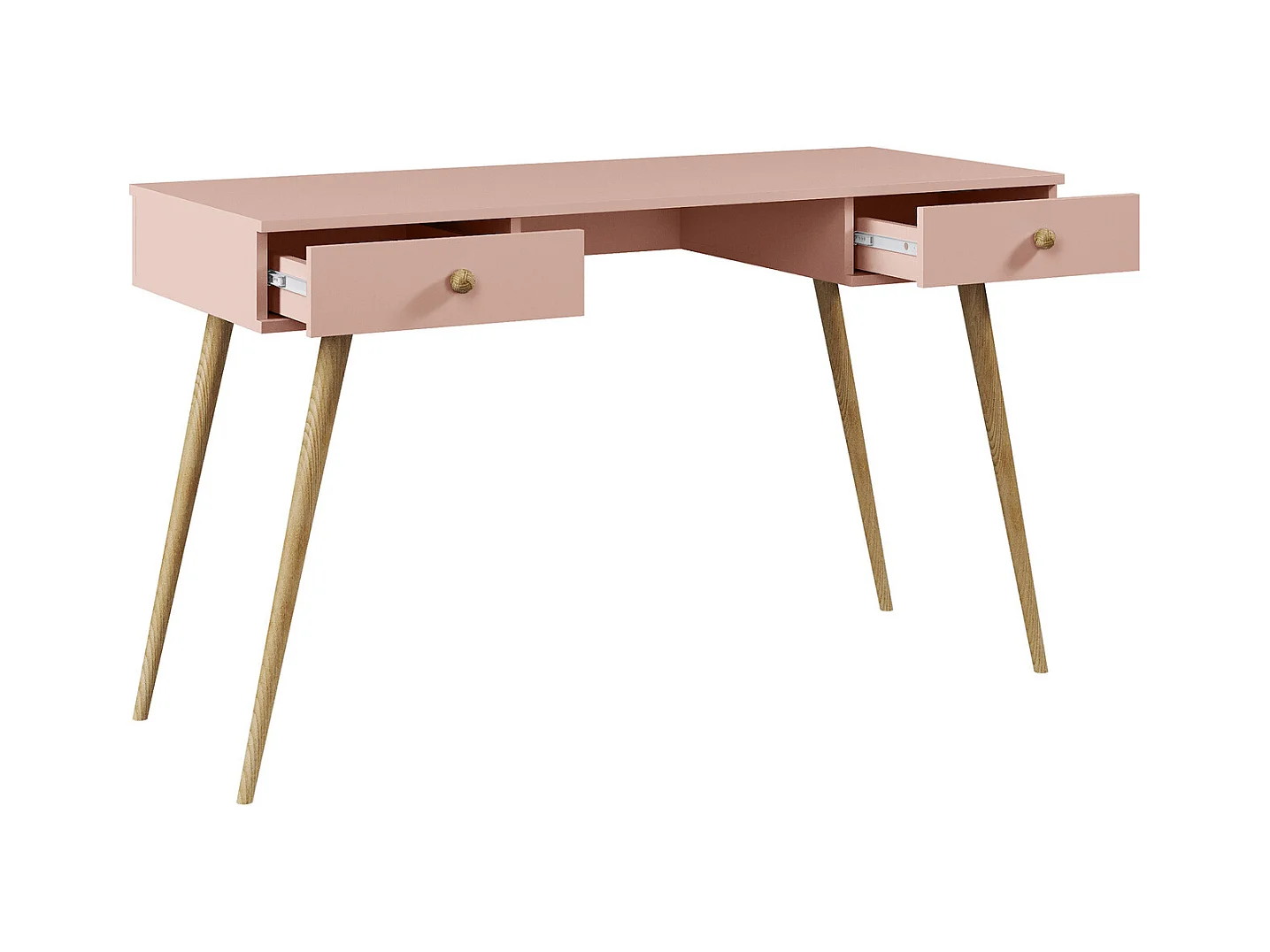 Escritorio Moderno Color Rosa con Cajones 135x79x54 cm – Estilo Escandinavo – Para Oficina, Estudio o Dormitorio