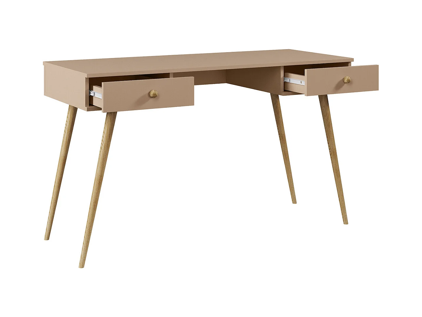 Escritorio Moderno Color Macchiato con Cajones 135x79x54 cm – Estilo Escandinavo – Para Oficina, Estudio o Dormitorio