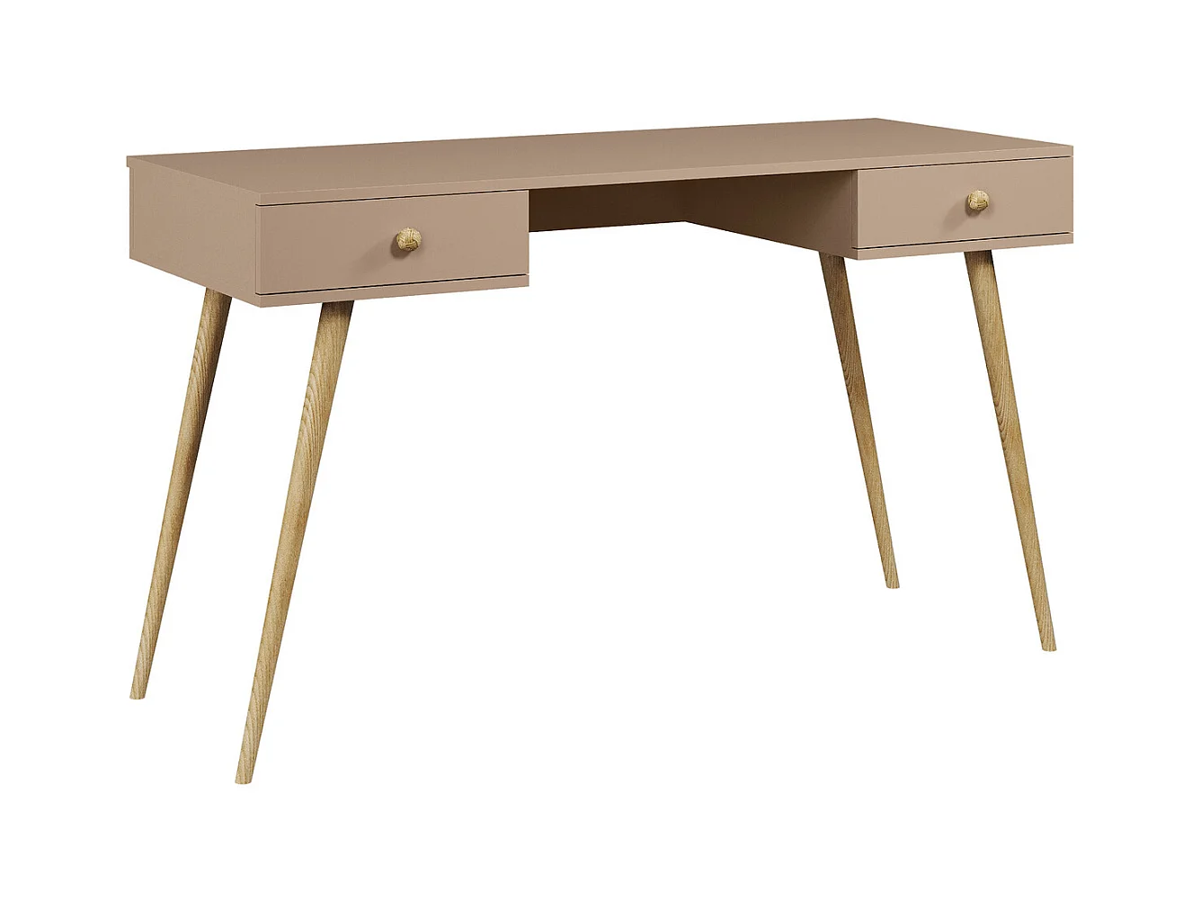 Escritorio Moderno Color Macchiato con Cajones 135x79x54 cm – Estilo Escandinavo – Para Oficina, Estudio o Dormitorio