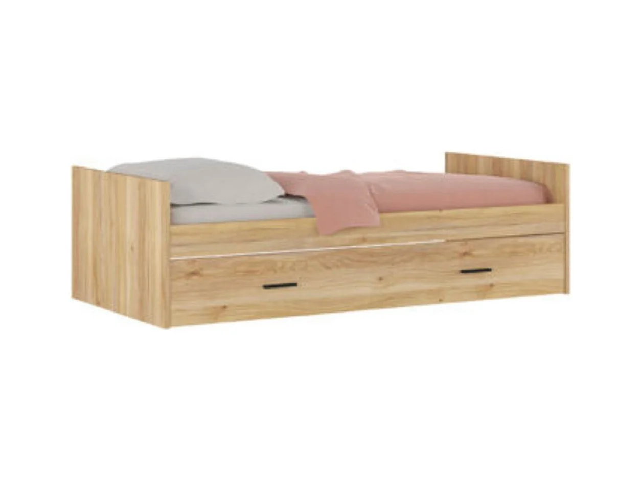 Cama Nido con 1 Cajón de Almacenaje – Mauvella y Negro, 202,6 cm Largo x 98 cm Ancho x 58 cm Alto, Primera Calidad y Alta Resistencia.