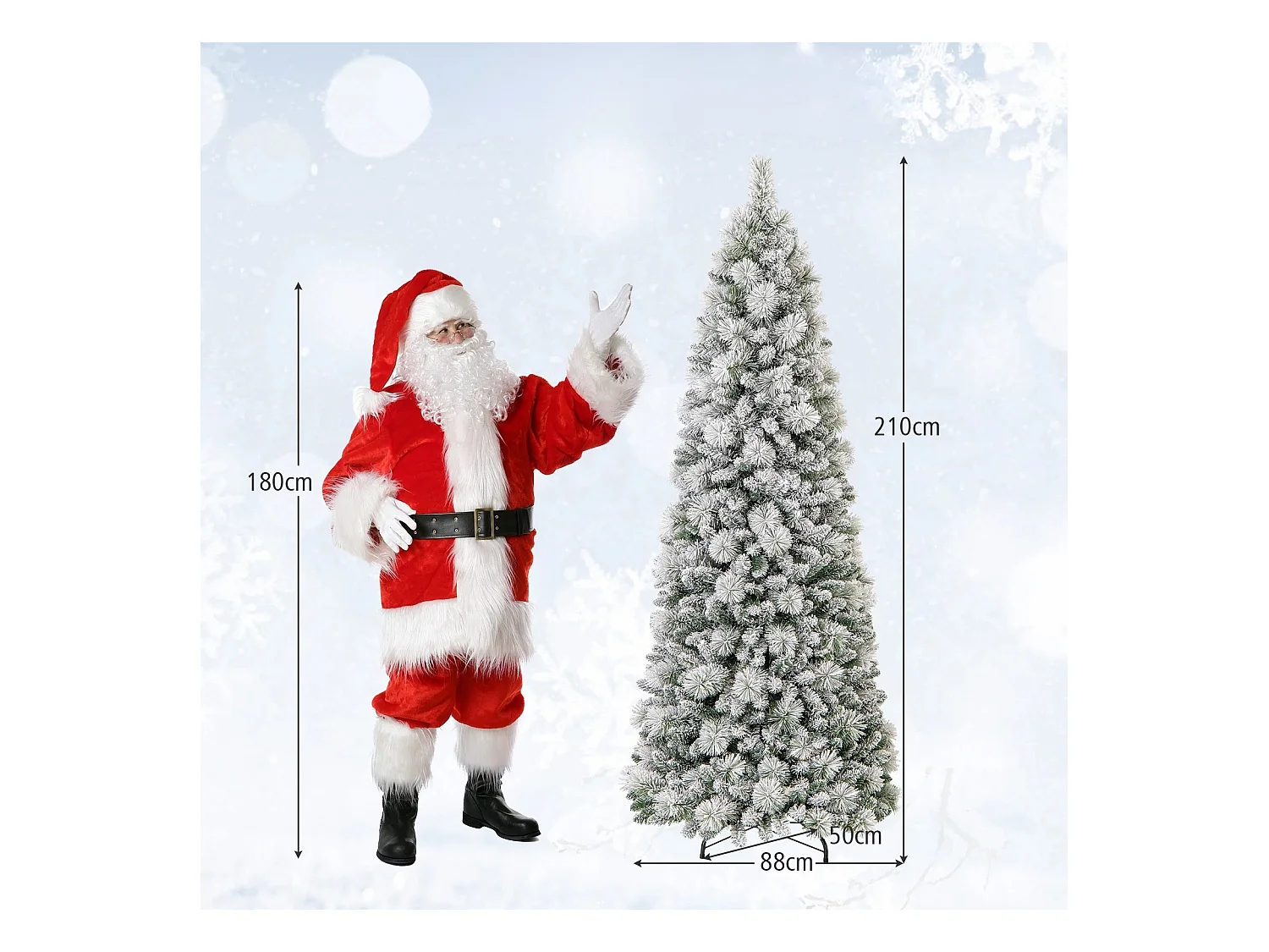 Albero di natale pop-up 210cm con aghi di pino luci led bianco caldo sezione pieghevole, Albero decorativo artificiale Verde