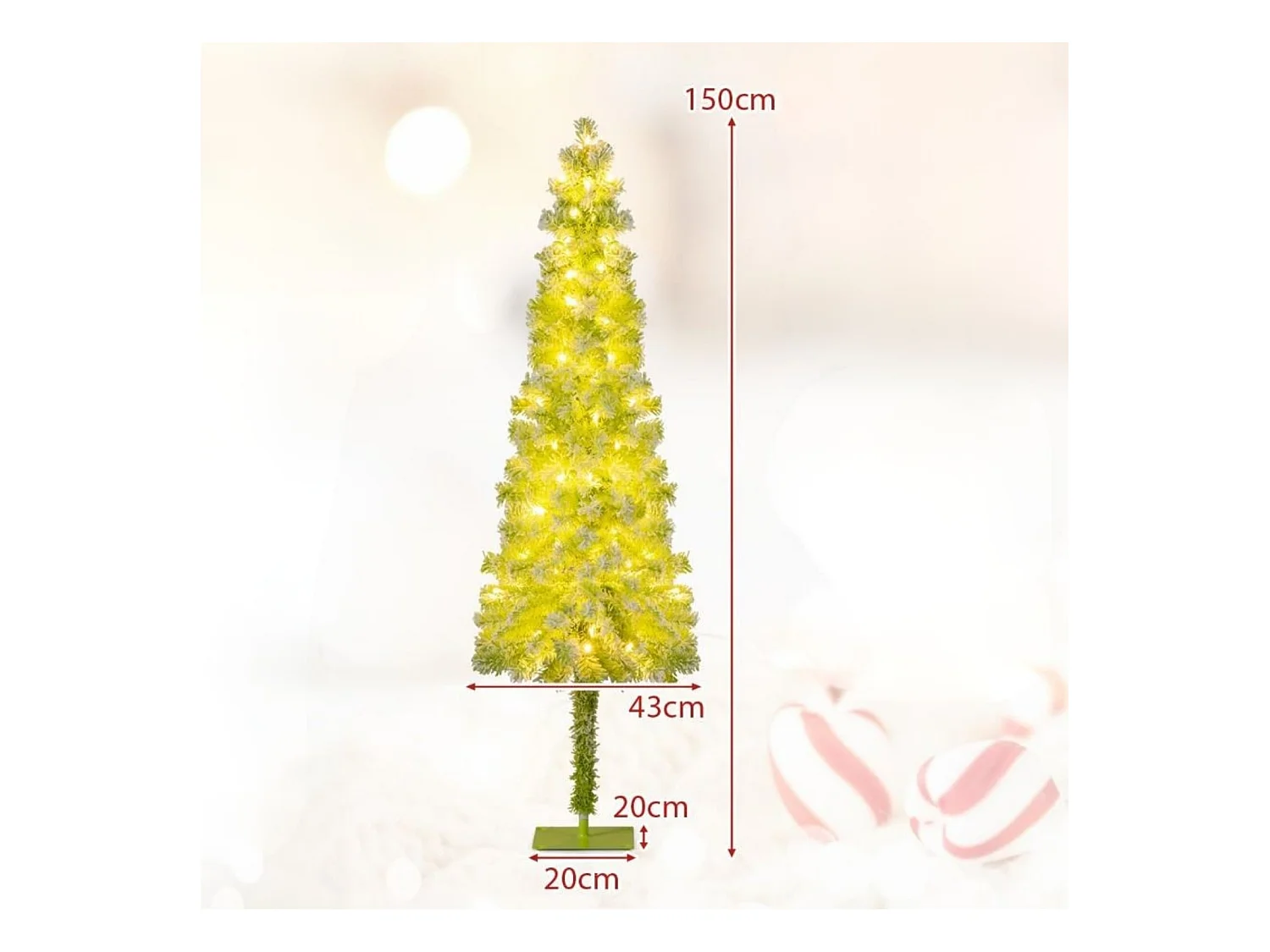 Albero festivo artificiale pre-illuminato con punta flessibile 216 punte di ramo, Albero di natale da 150 CM Verde