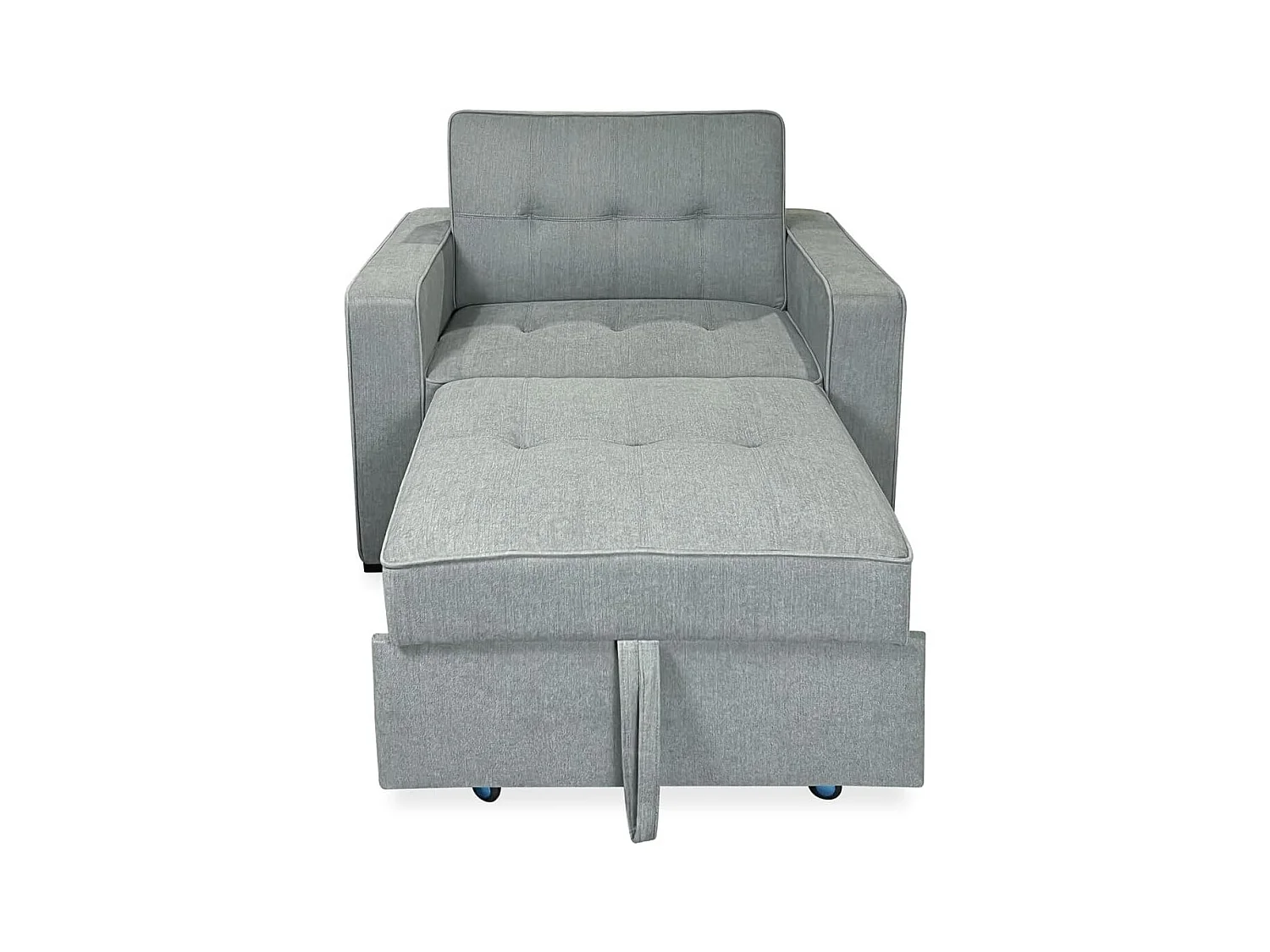 Sofá Cama Individual 1 Plaza – Convertible con Sistema de Arrastre, Tapizado Gris Moderno, Compacto y Funcional – 112x88x94 cm