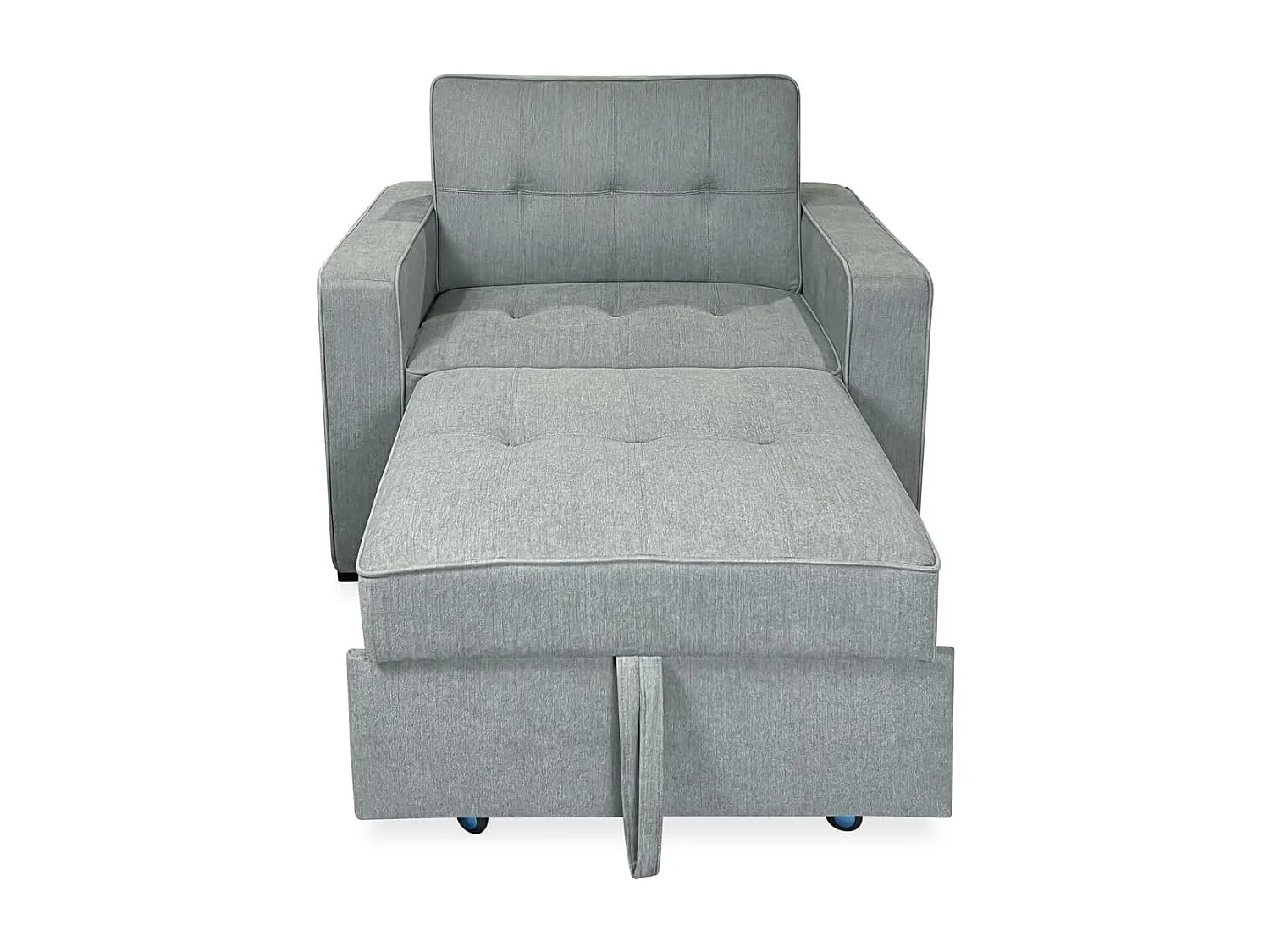 Sofá Cama Individual 1 Plaza – Convertible con Sistema de Arrastre, Tapizado Gris Moderno, Compacto y Funcional – 112x88x94 cm