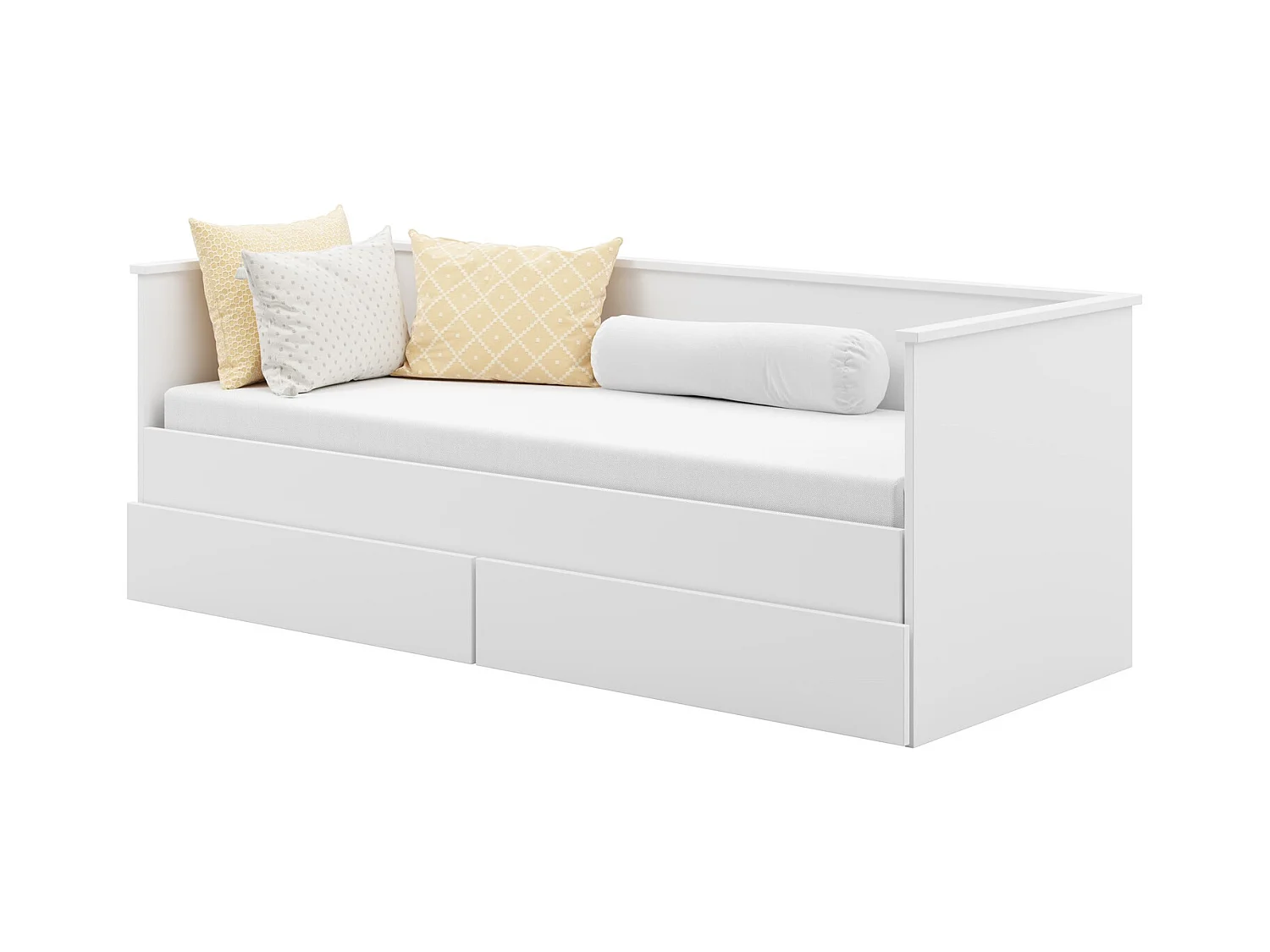 Cama Doble Blanca 200x160 cm sin Colchón – Estructura Plegable con Marco Incluido, Dimensiones 207x166x75 cm Desplegada, Diseño Práctico y Robusto