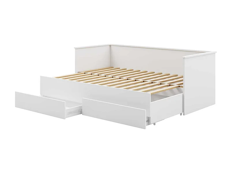 Cama Doble Blanca 200x160 cm sin Colchón – Estructura Plegable con Marco Incluido, Dimensiones 207x166x75 cm Desplegada, Diseño Práctico y Robusto