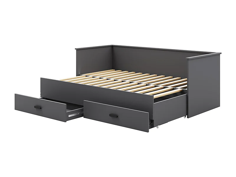 Cama Doble Gris 200x160 cm sin Colchón – Estructura Plegable con Marco Incluido, Dimensiones 207x166x75 cm Desplegada, Diseño Práctico y Robusto