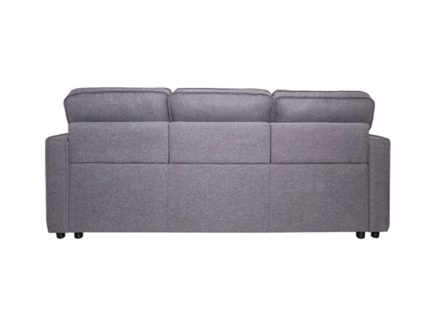 Sofá Cama 3 Plazas con Reposabrazos – Convertible con Sistema de Arrastre, Tapizado Gris Moderno, Estructura Robusta – 210x85x90 cm
