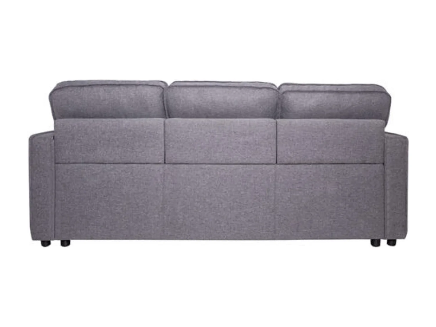 Sofá Cama 3 Plazas con Reposabrazos – Convertible con Sistema de Arrastre, Tapizado Gris Moderno, Estructura Robusta – 210x85x90 cm