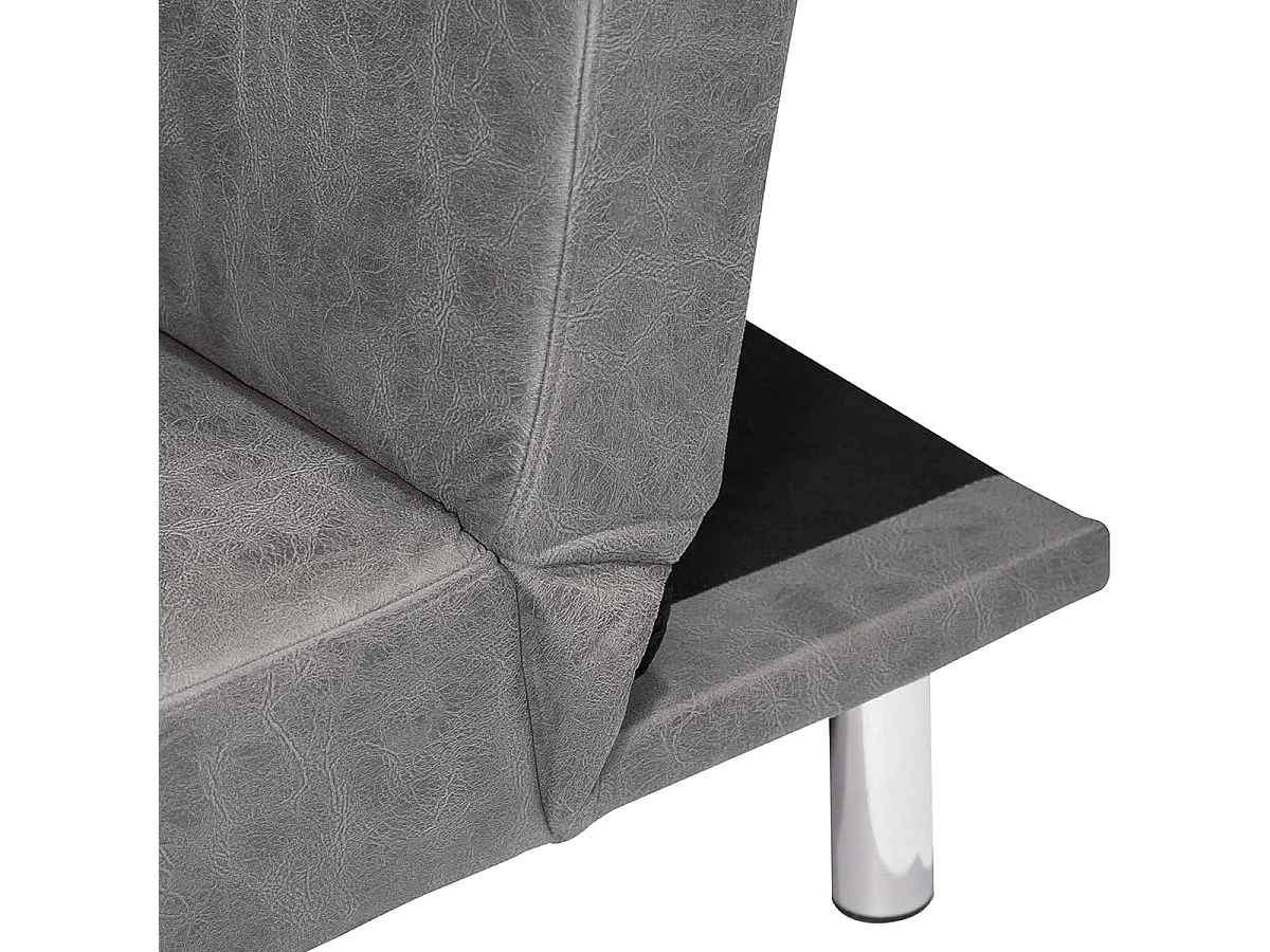 Sofá Cama 3 Plazas de Diseño Moderno, Estructura de Madera, Tapizado Color Cemento, 188x88x88 cm