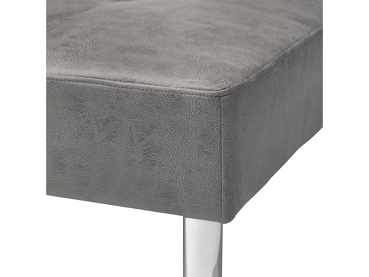 Sofá Cama 3 Plazas de Diseño Moderno, Estructura de Madera, Tapizado Color Cemento, 188x88x88 cm