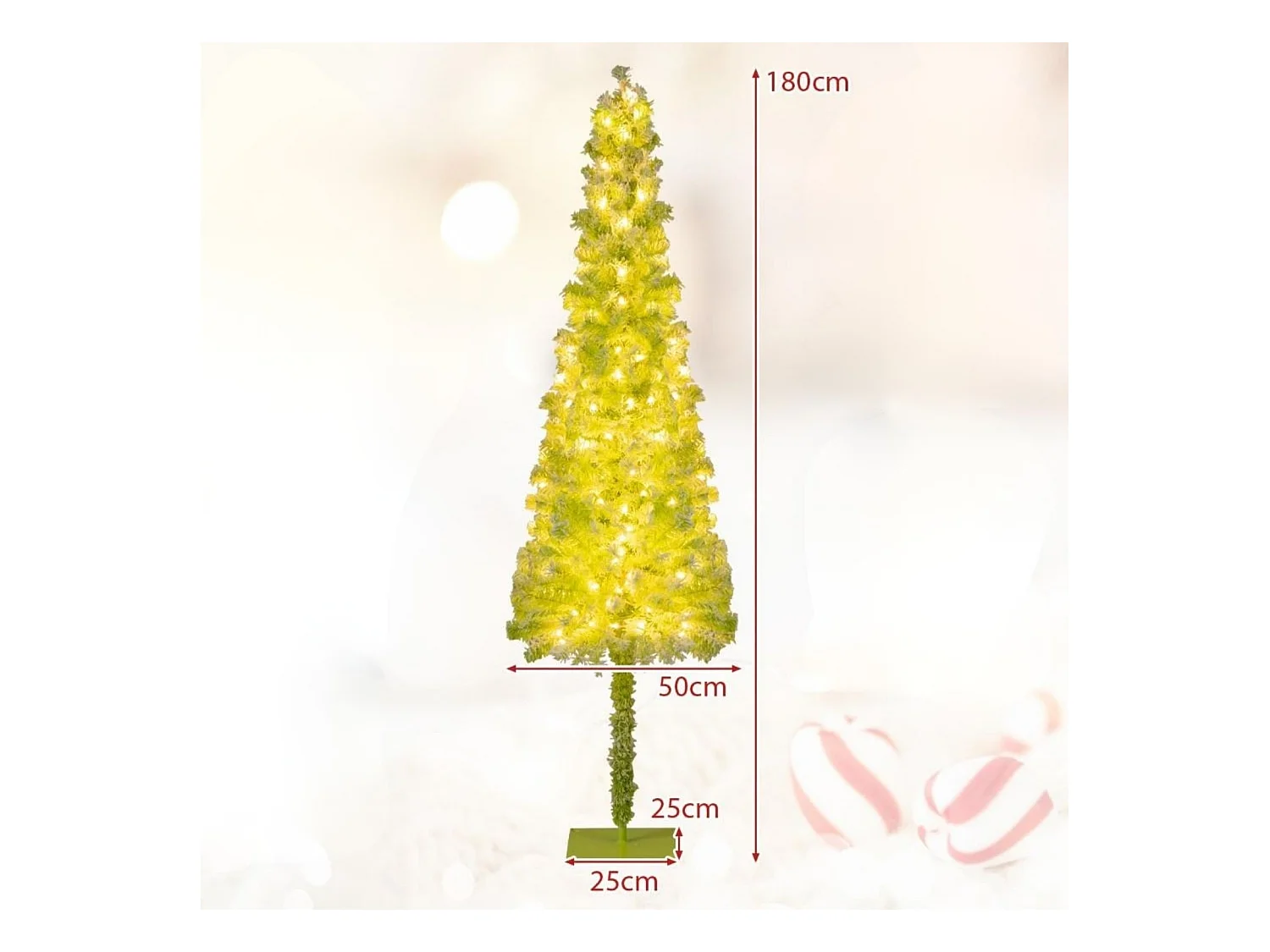 Albero festivo artificiale pre-illuminato con punta flessibile 290 punte di ramo, Albero di natale da 180 CM Verde