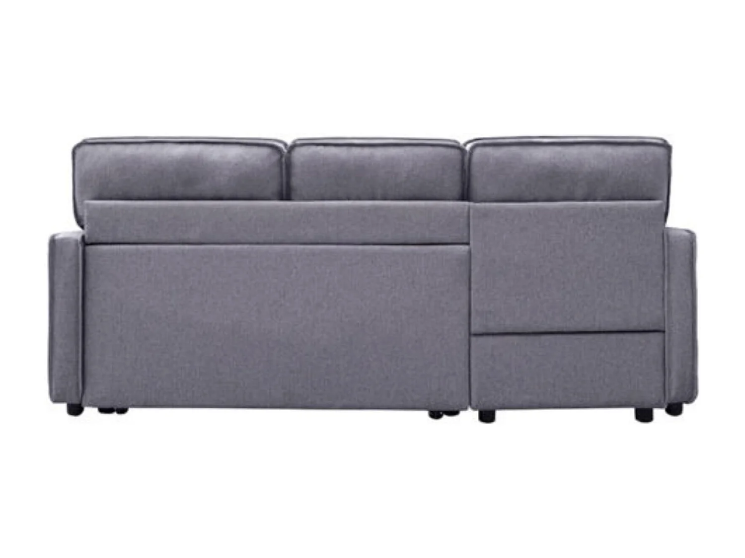 Chaiselongue Cama Convertible con Arcón – Sistema de Arrastre, Tapizado Gris, Montaje Reversible, Estructura Robusta – 202x135x90 cm