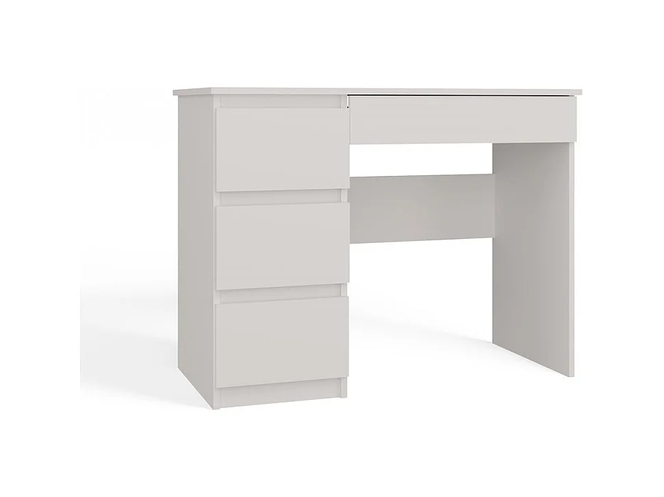 Escritorio Blanco 98x76x51 cm con Almacenaje Izquierdo – 4 Cajones – Ideal para Oficina o Hogar - Diseño Compacto