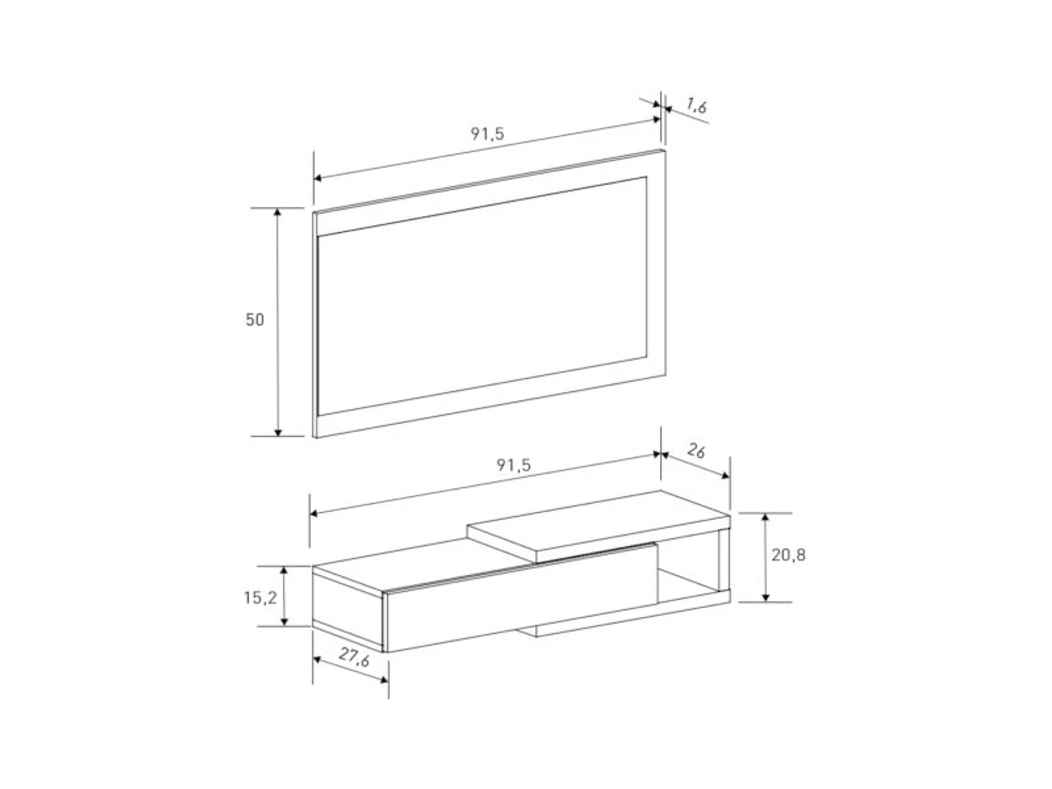 Recibidor con Cajón y Espejo – Consola de Entrada Color Mauvella 91,5 x 26 x 70 cm – Mueble Auxiliar Moderno y Funcional para Pasillos o Entradas