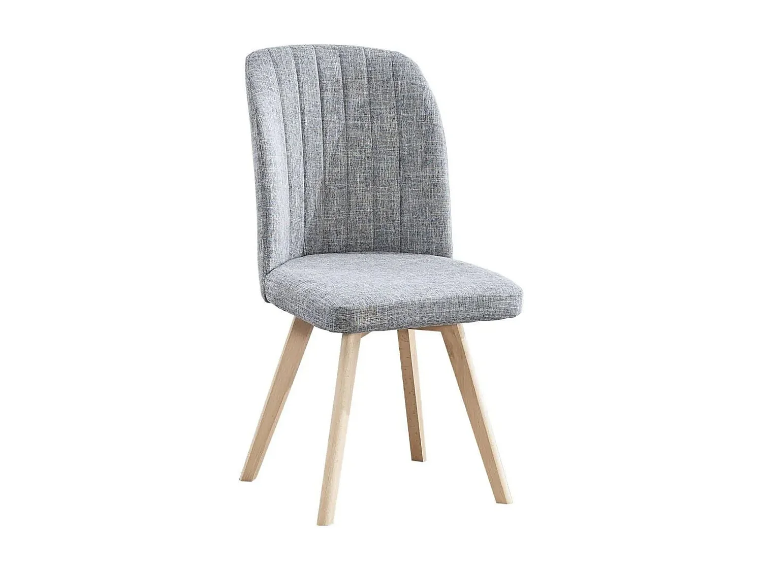 Pack 4 Sillas de Comedor Tapizada, Sillas de Salón Color Gris y Patas Color Haya, Medidas: Ancho: 46 cm x Fondo: 55 cm x Alto: 92 cm