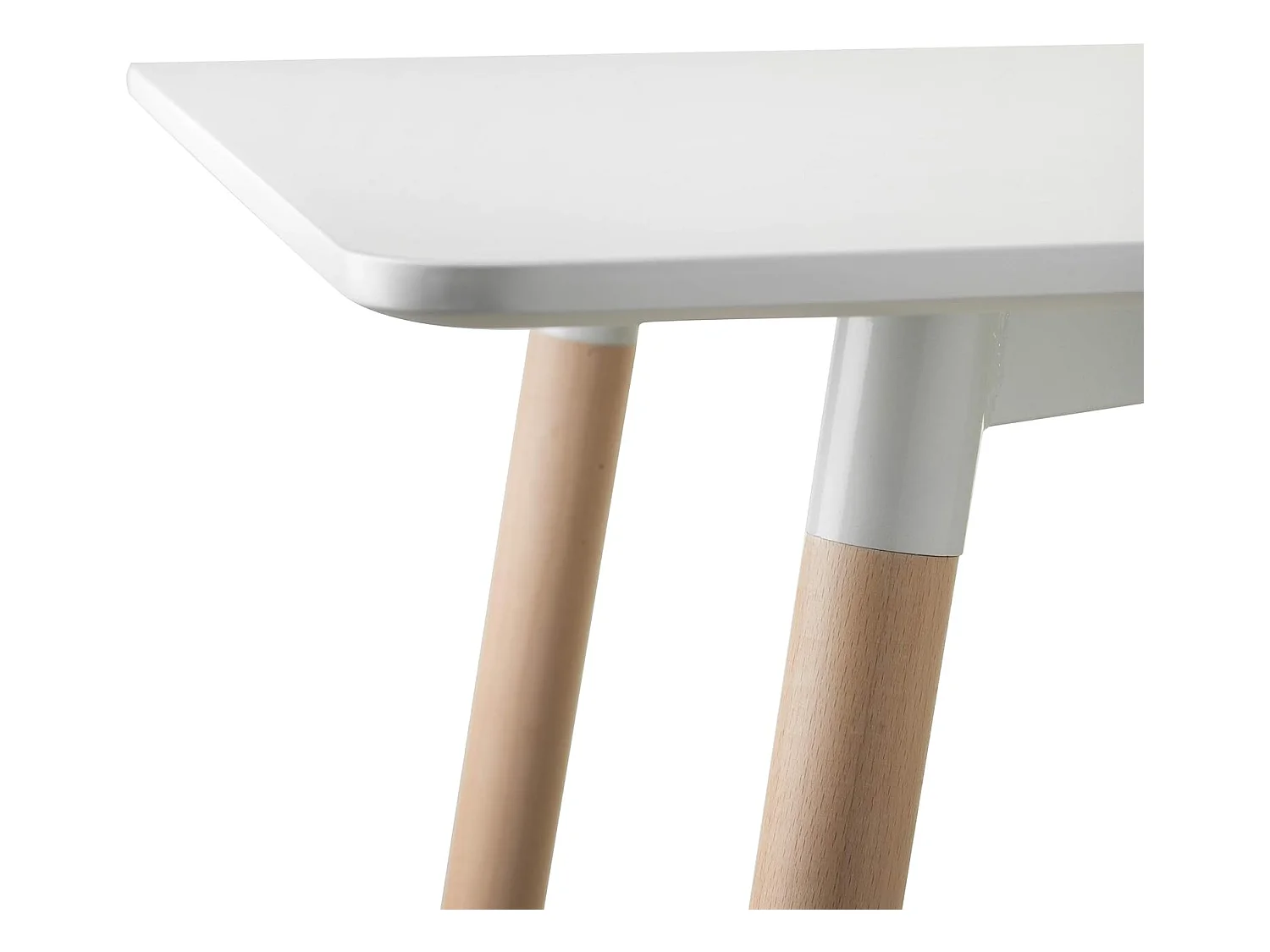 Juego de Comedor Estilo Nórdico: Mesa 100 cm + 4 Sillas Blancas 48 cm x 54 cm x 84 cm – Ideal para Decorar tu Hogar o Café