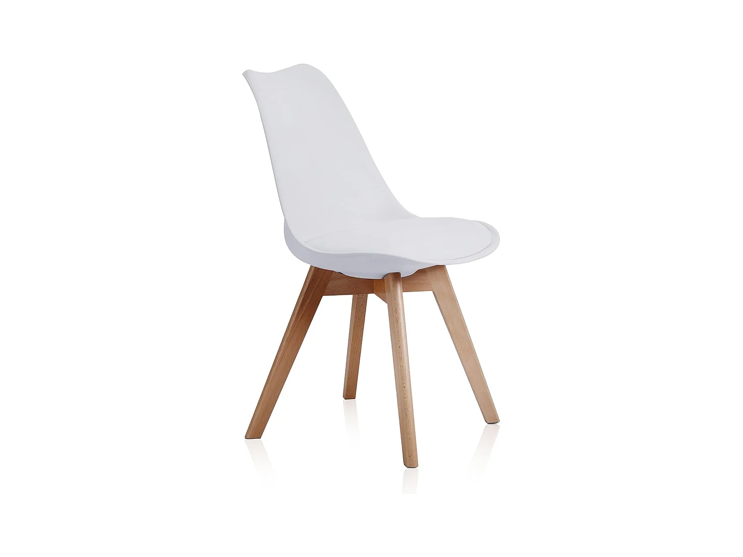 Juego de Comedor Estilo Nórdico: Mesa 100 cm + 4 Sillas Blancas 48 cm x 54 cm x 84 cm – Ideal para Decorar tu Hogar o Café