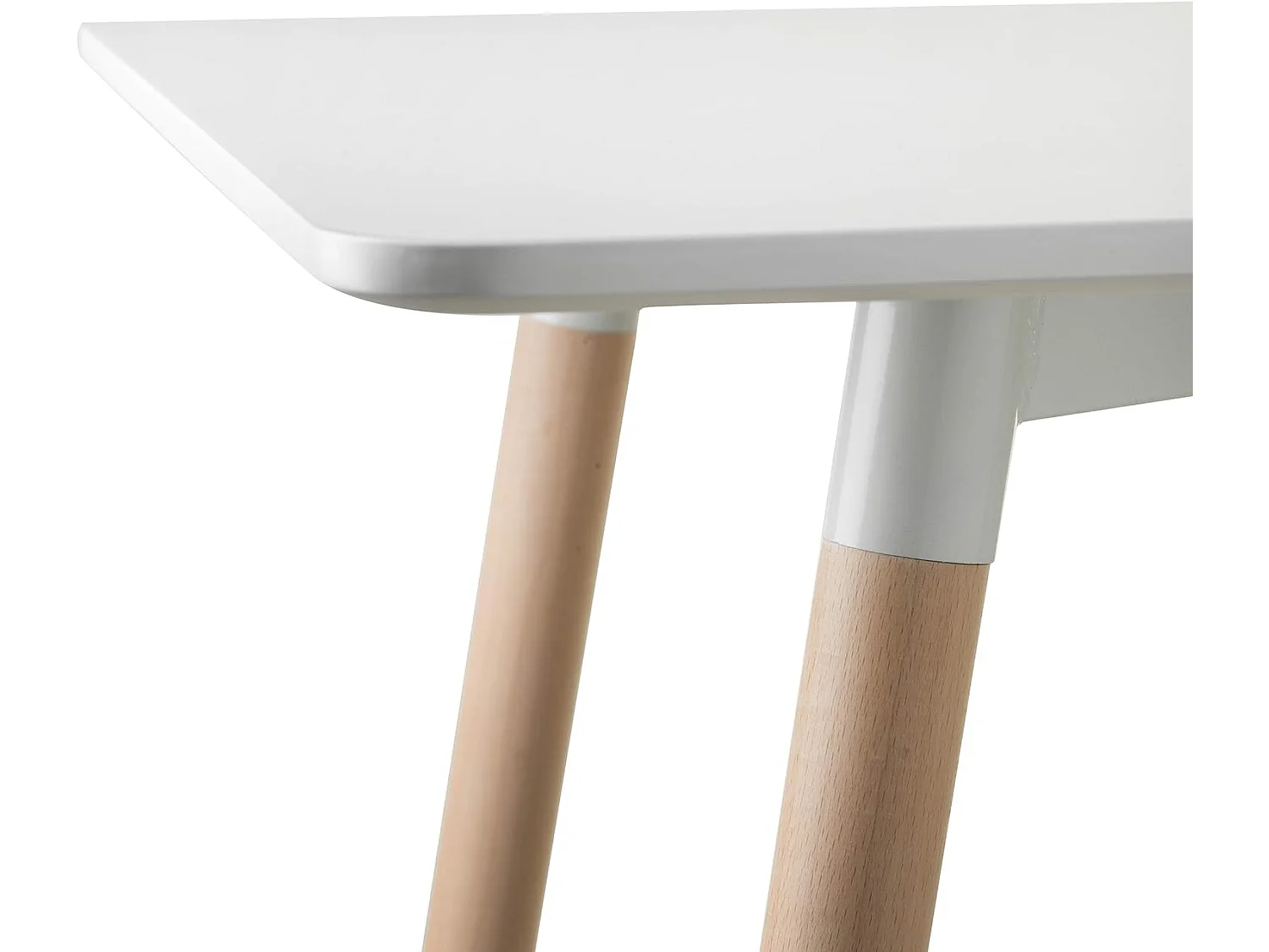 Juego de Comedor Estilo Nórdico: Mesa 100 cm + 4 Sillas Blancas 48 cm x 54 cm x 84 cm – Ideal para Decorar tu Hogar o Café