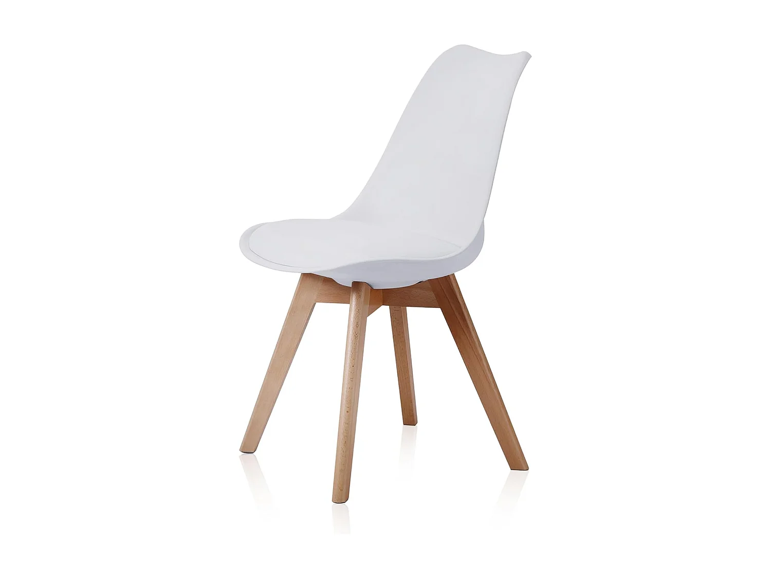 Juego de Comedor Estilo Nórdico: Mesa 100 cm + 4 Sillas Blancas 48 cm x 54 cm x 84 cm – Ideal para Decorar tu Hogar o Café