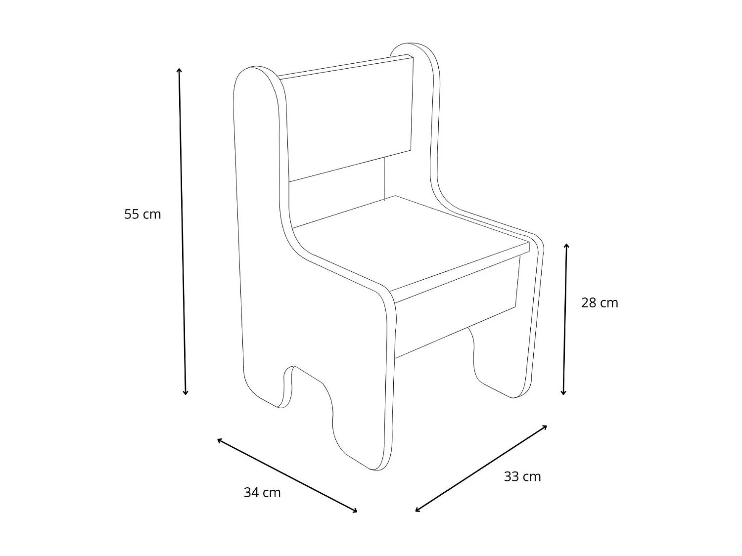 Conjunto Infantil Color Blanco: Mesa y 2 Sillas – Altura de Silla 55 cm, Asiento 28 cm de Alto x 33 cm Ancho x 34 cm Fondo, Ideal para Niños