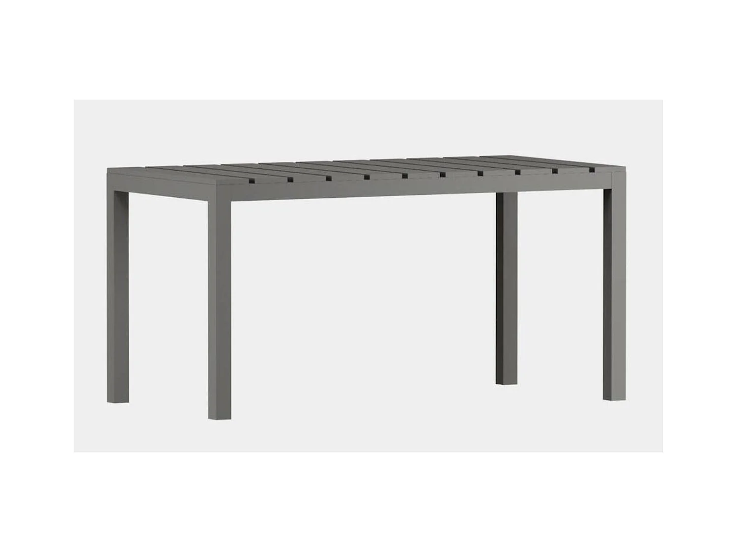 Mesa de Comedor Fija – 120x80x75 cm, Polipropileno Color Gris, Apta para Exterior, Diseño Moderno y Resistente.