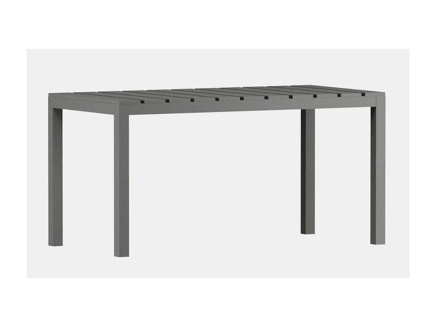 Mesa de Comedor Fija – 120x80x75 cm, Polipropileno Color Gris, Apta para Exterior, Diseño Moderno y Resistente.
