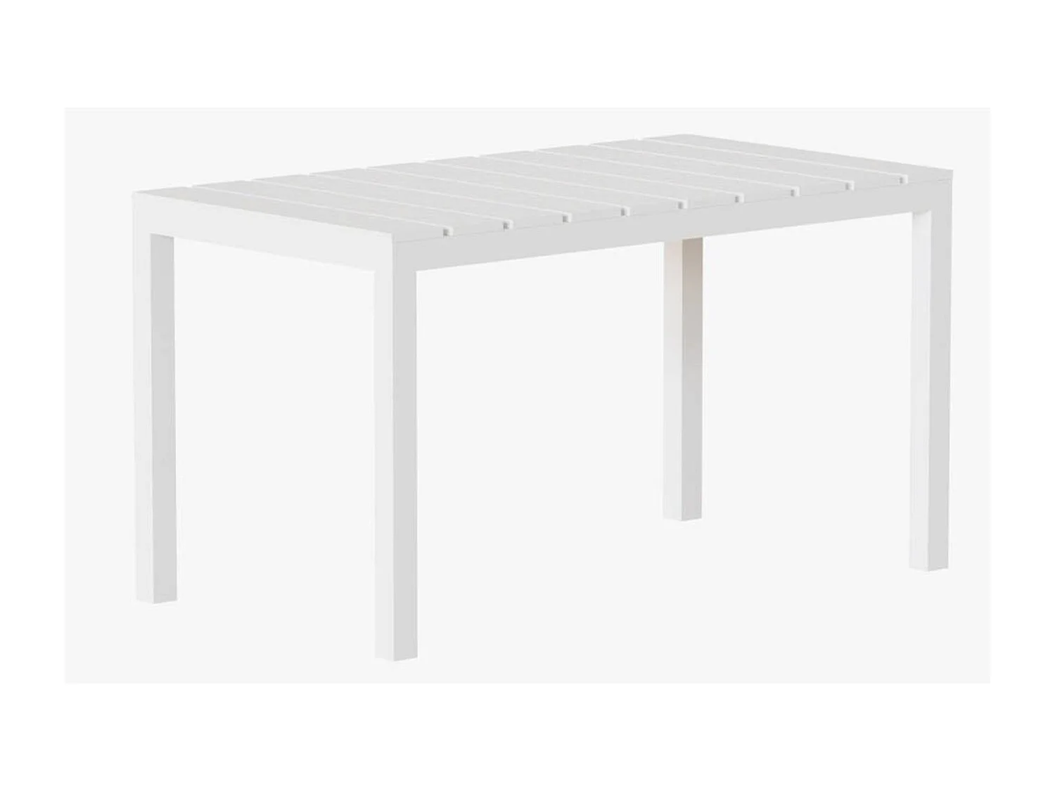 Mesa de Comedor Fija – 120x80x75 cm, Polipropileno Blanco, Apta para Exterior, Diseño Moderno y Resistente.