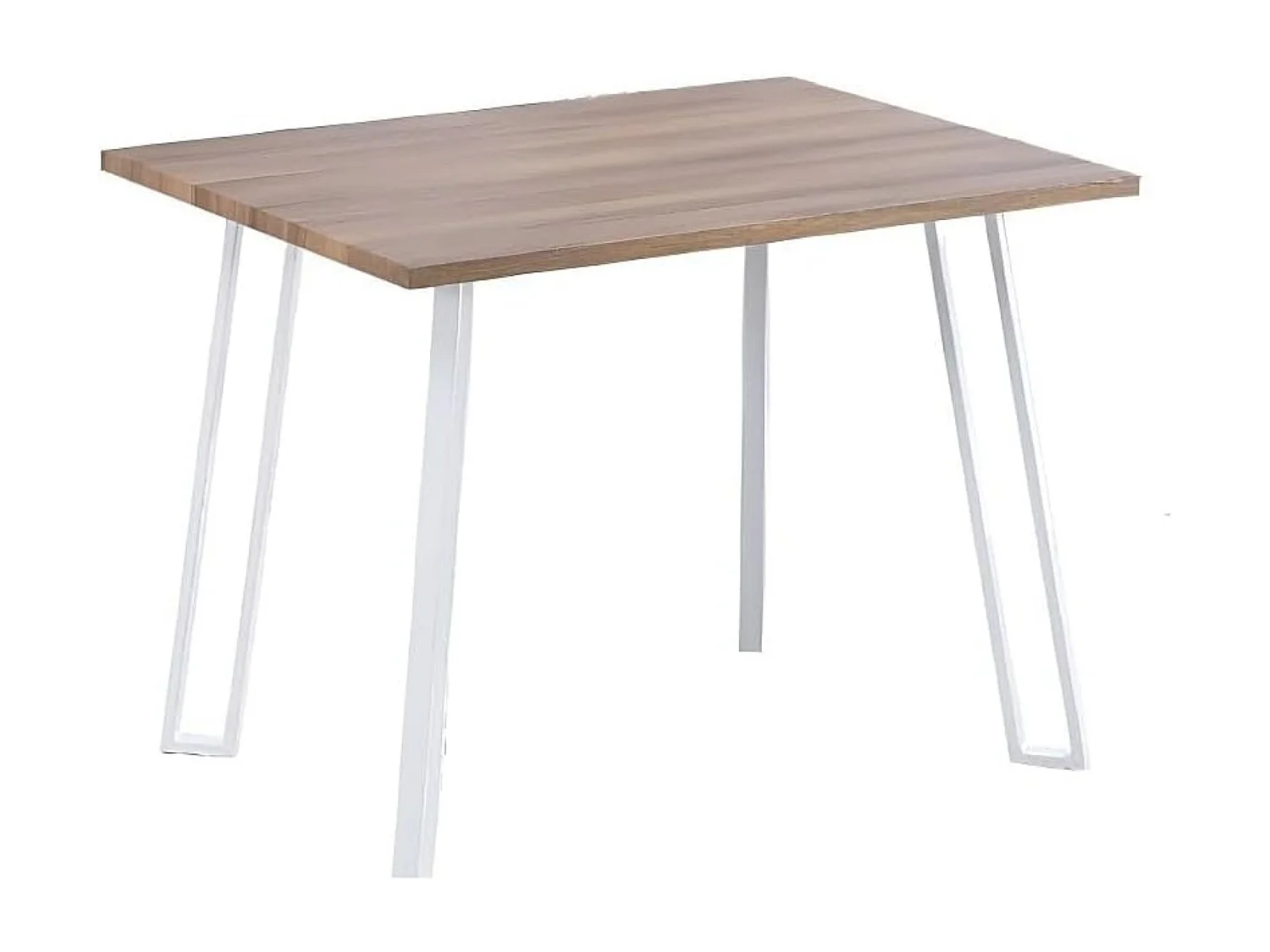 Mesa Comedor en Madera Estilo Industrial, Patas metálicas Blancas, Mesa Rectangular, Medidas 100 cm (Largo) x 70 cm (Ancho) 76 cm (Alto)