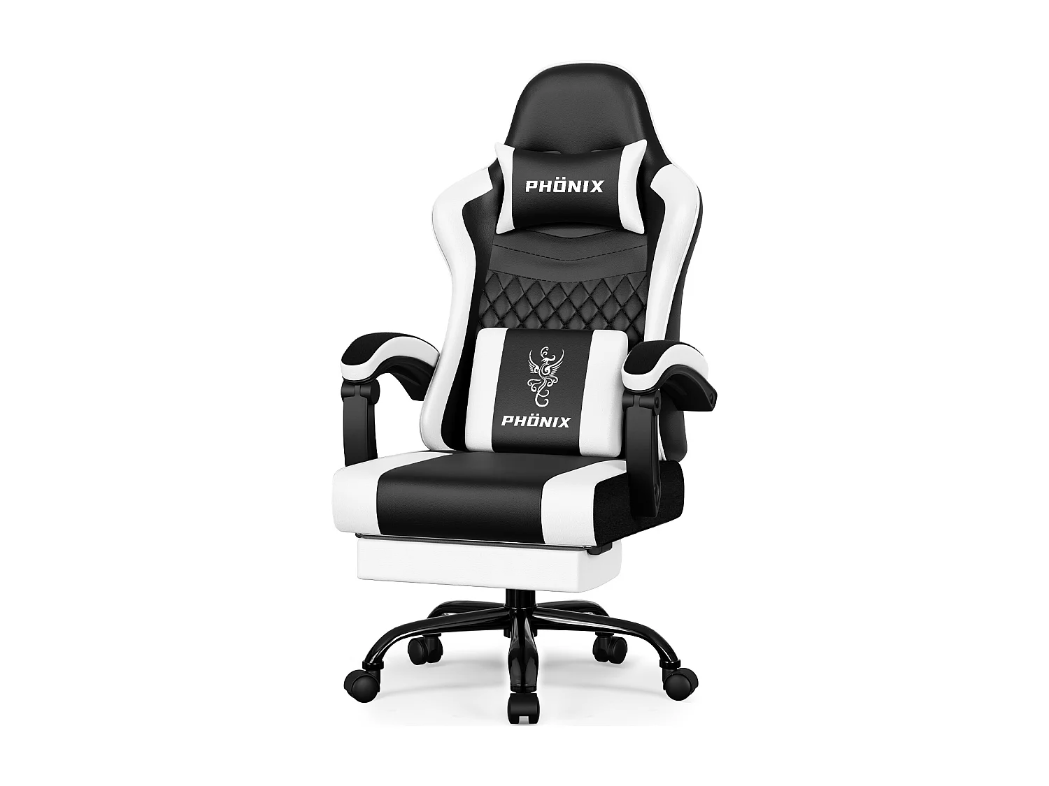 Hiazurm Chaise Gaming - Chaise de Jeu avec Dossier Réglable de 90° à 170° - Chaise Gaming avec Repose-pieds Pliable - Chaise de Jeu avec Accoudoirs Souples - 150 kg