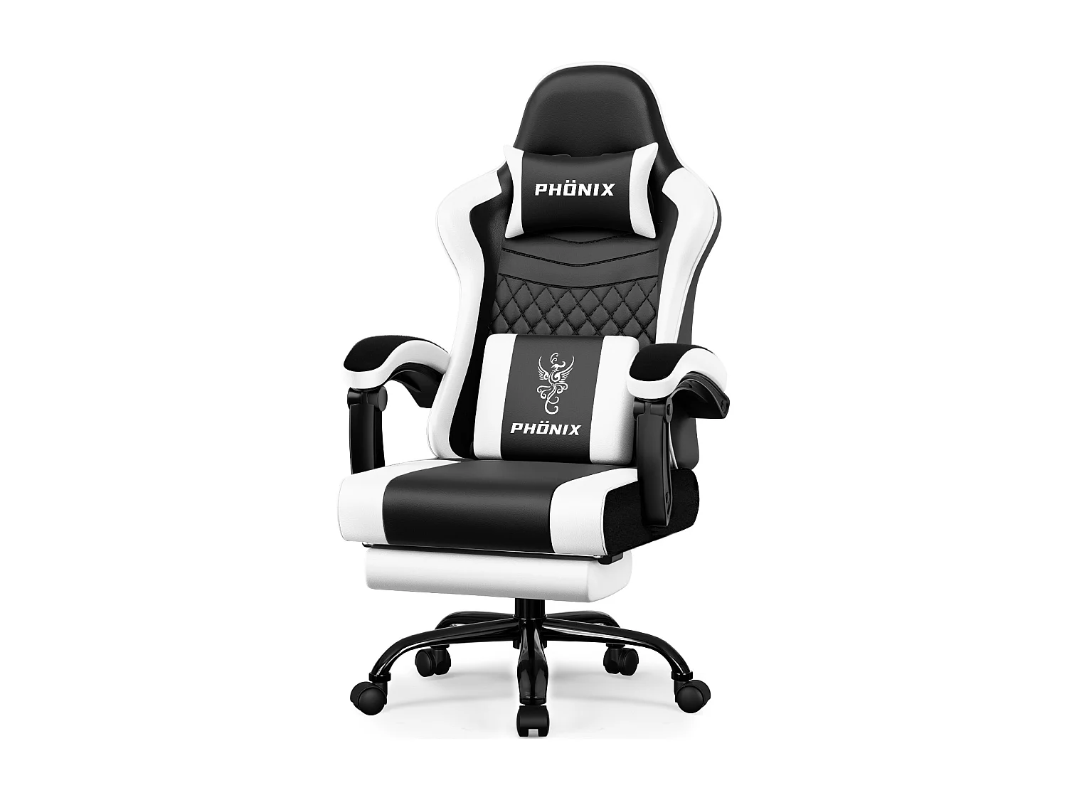 Hiazurm Chaise Gaming - Chaise de Jeu avec Dossier Réglable de 90° à 170° - Chaise Gaming avec Repose-pieds Pliable - Chaise de Jeu avec Accoudoirs Souples - 150 kg