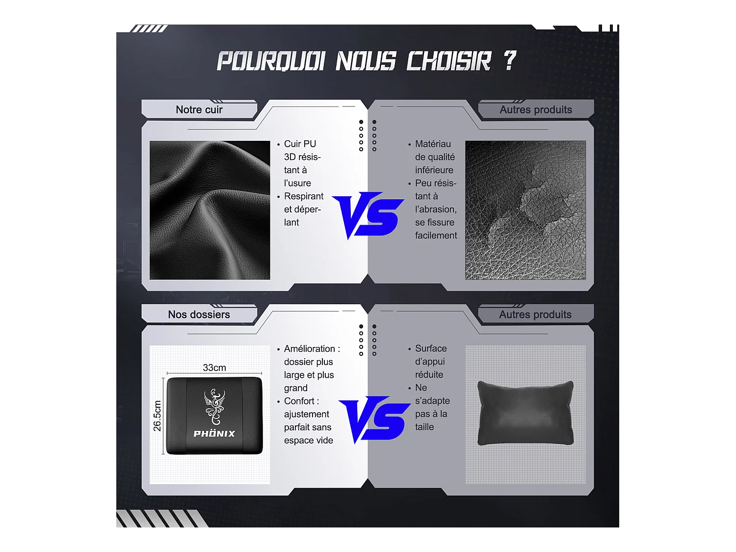 Hiazurm Chaise Gaming - Chaise de Jeu avec Dossier Réglable de 90° à 170° - Chaise Gaming avec Repose-pieds Pliable - Chaise de Jeu avec Accoudoirs Souples - 150 kg