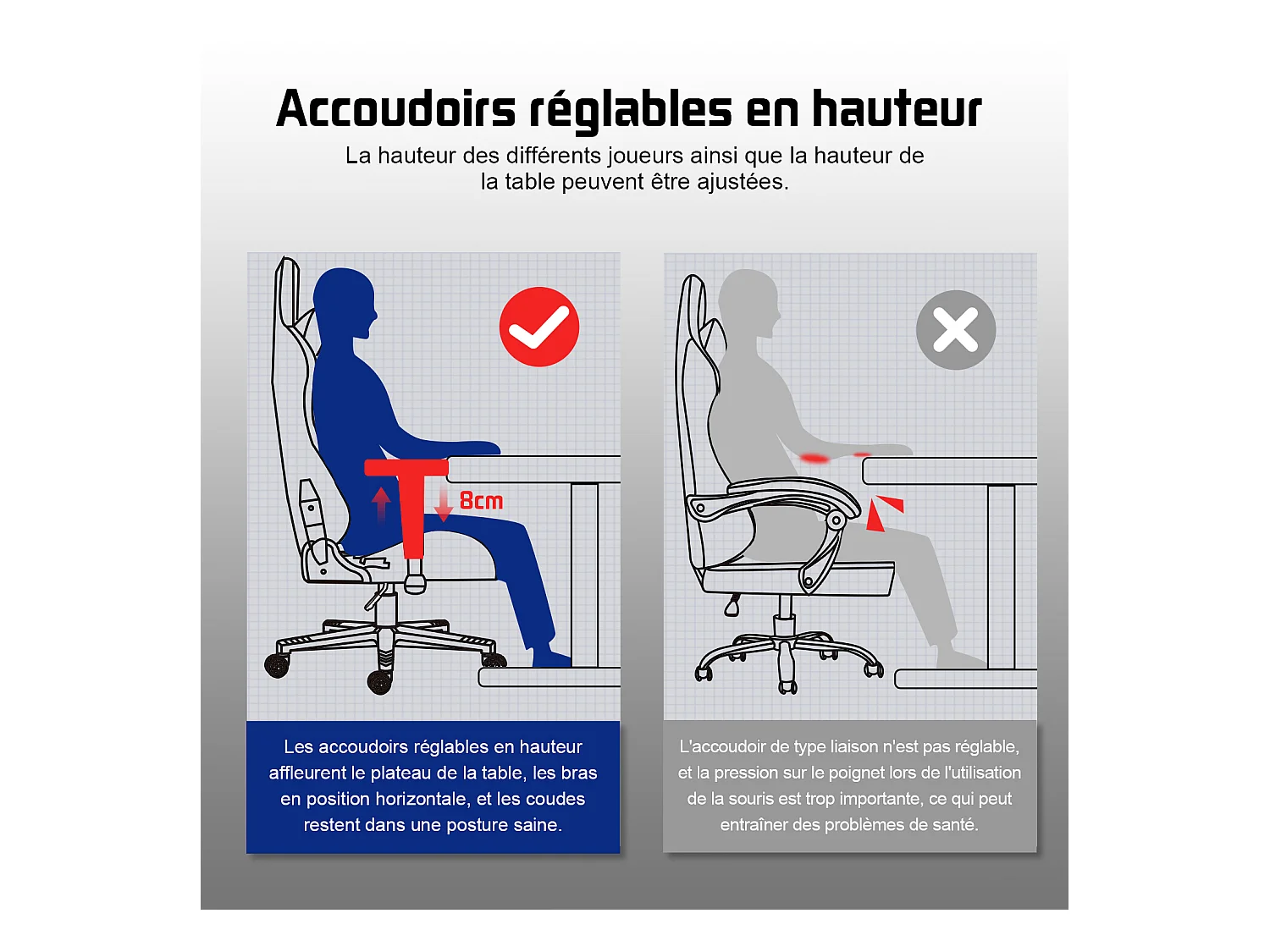 Hiazurm Chaise Gaming - Chaise de Jeu avec Dossier Réglable 90°-165° - Style Racing - Poids Max 150 kg