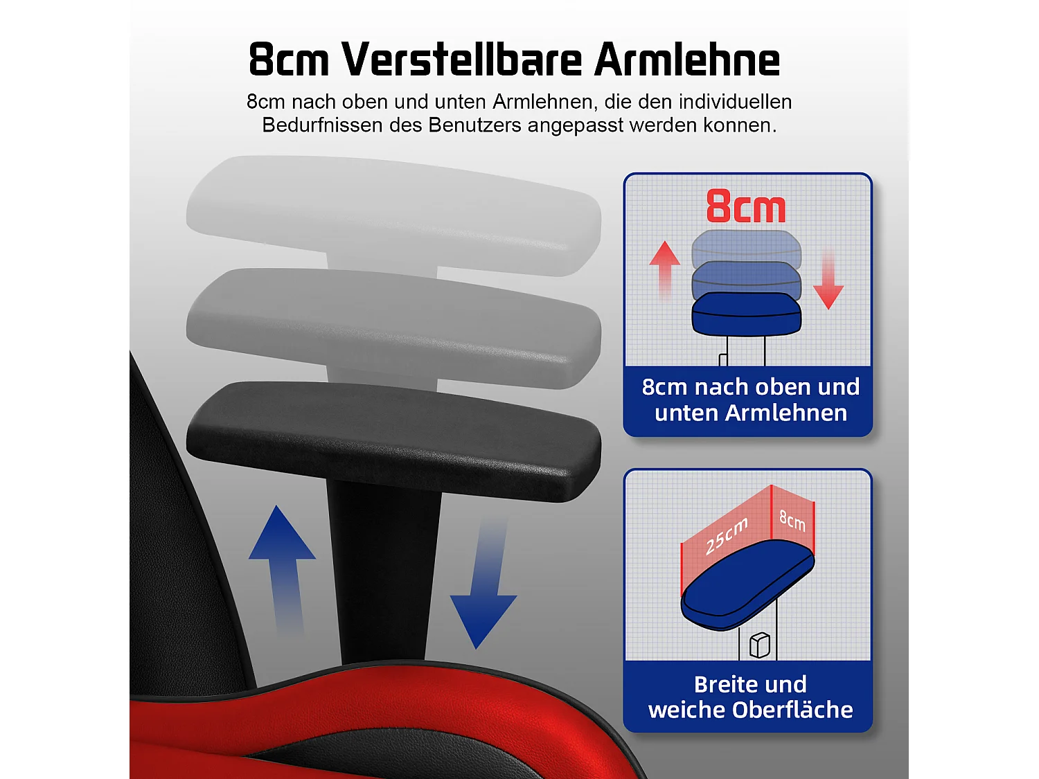 Hiazurm Chaise Gaming - Chaise de Jeu avec Dossier Réglable 90°-165° - Style Racing - Poids Max 150 kg