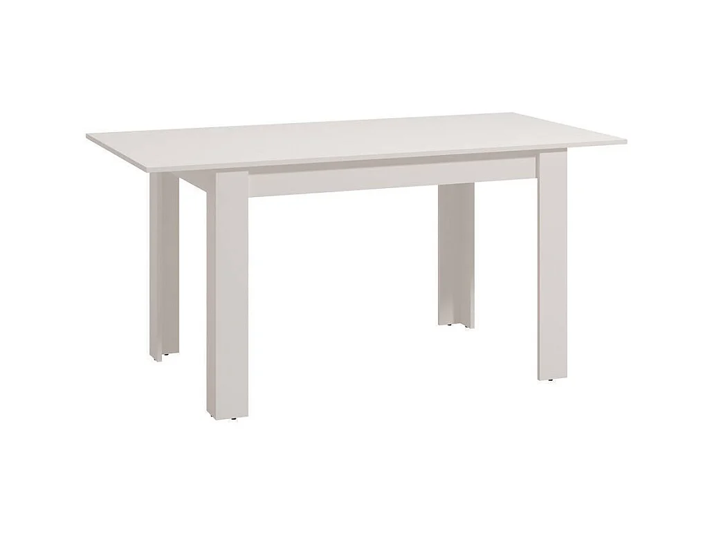 Mesa de Comedor Extensible – 120/160x80x76 cm, Color Blanco Mate, Diseño Moderno, Laminado Resistente, Apertura Central, Fácil Limpieza