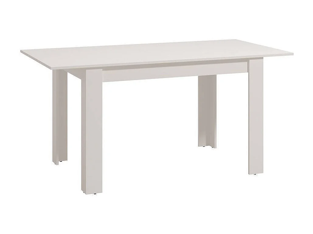 Mesa de Comedor Extensible – 120/160x80x76 cm, Color Blanco Mate, Diseño Moderno, Laminado Resistente, Apertura Central, Fácil Limpieza