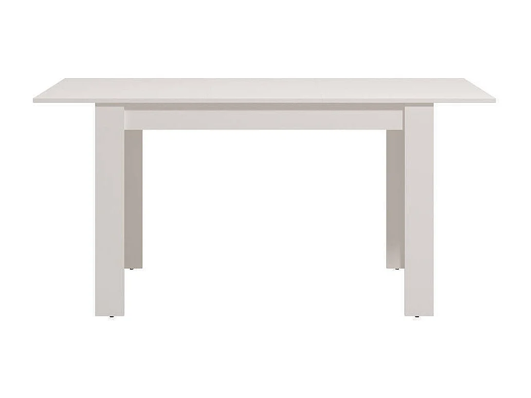 Mesa de Comedor Extensible – 120/160x80x76 cm, Color Blanco Mate, Diseño Moderno, Laminado Resistente, Apertura Central, Fácil Limpieza