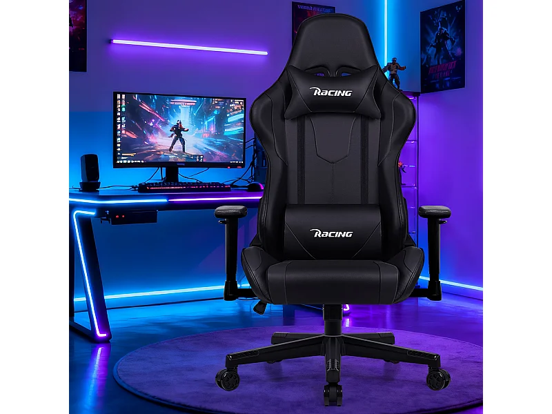 Hiazurm Chaise Gaming - Chaise de Jeu avec Dossier Réglable 90°-165° - Style Racing - Poids Max 150 kg