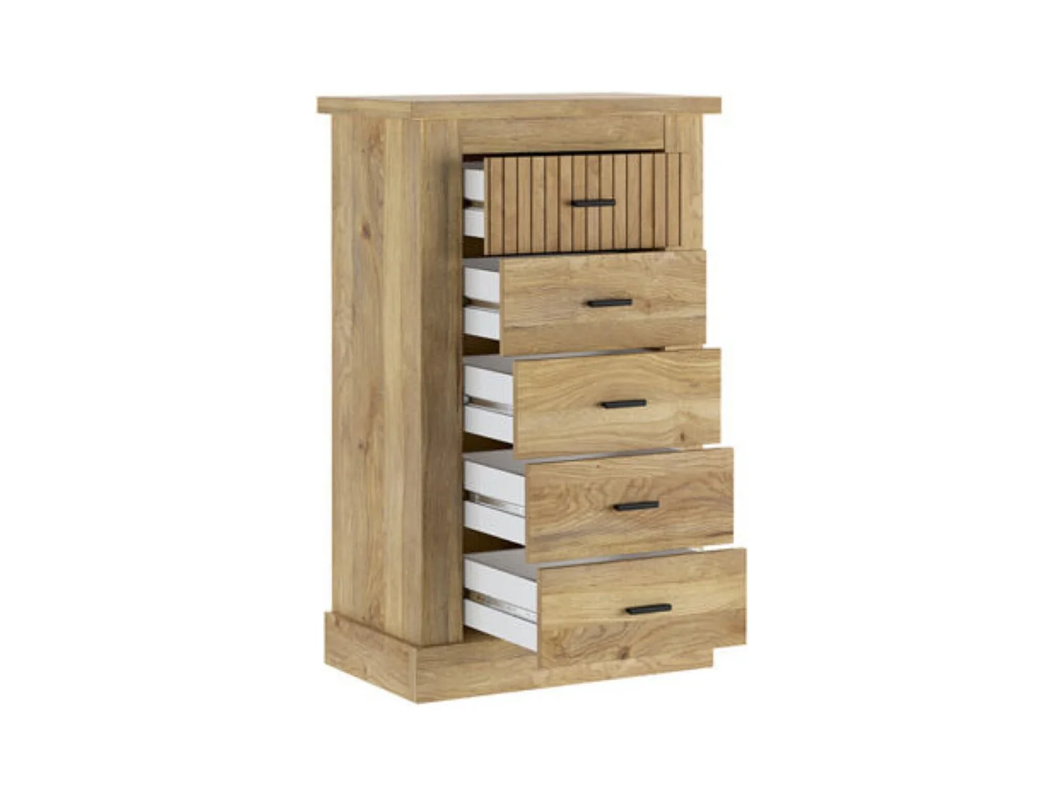 Sinfonier 5 Cajones, Cómoda, Gran Espacio Almacenaje Dormitorio, Acabado en Mauvella Rayas / 66 cm (Largo) x 107 cm (Alto) x 39,6 cm de (Fondo)