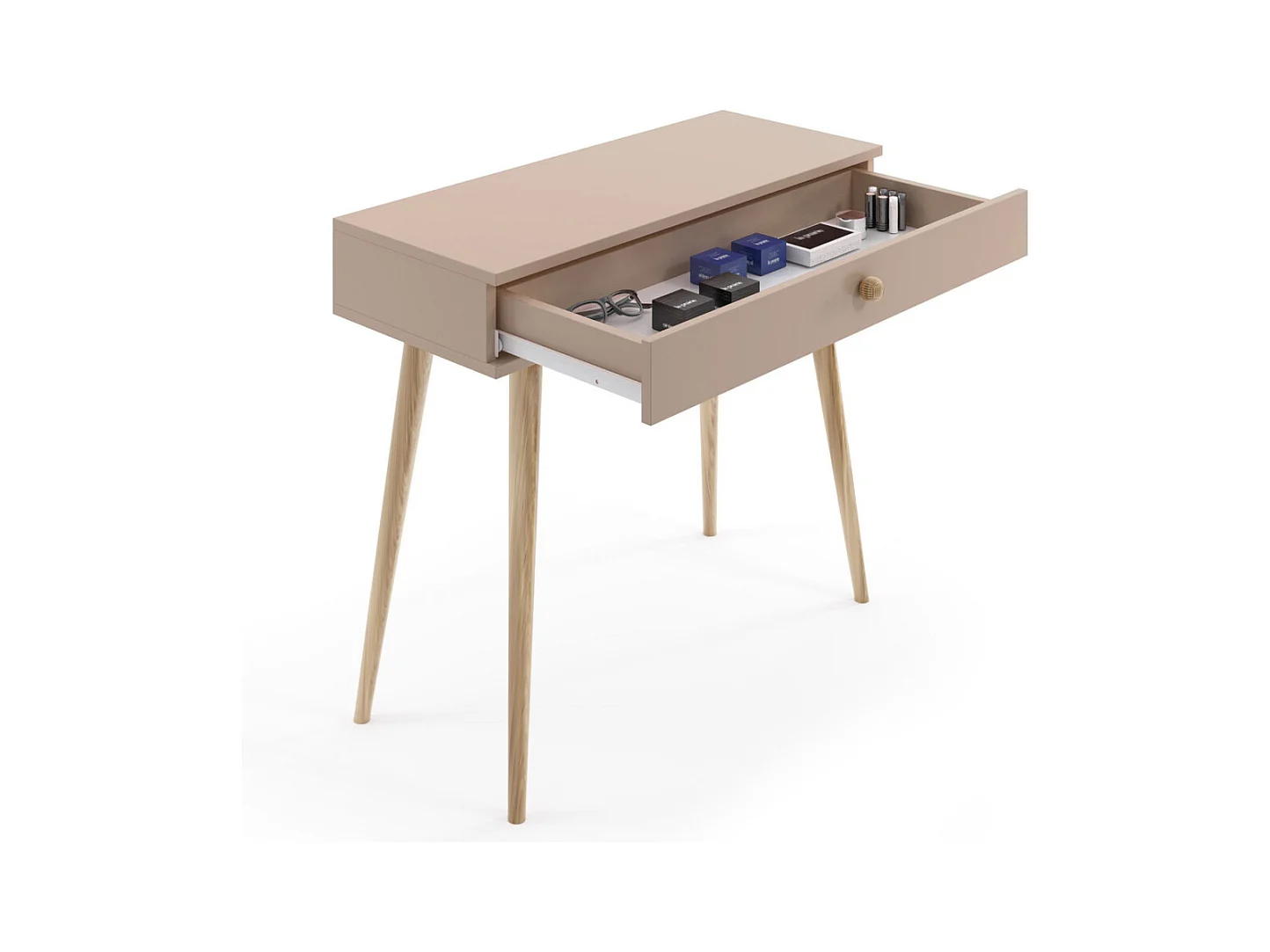 Mesa Consola Macchiato 90x80x39 cm – Estilo Escandinavo – Ideal como Tocador o Escritorio