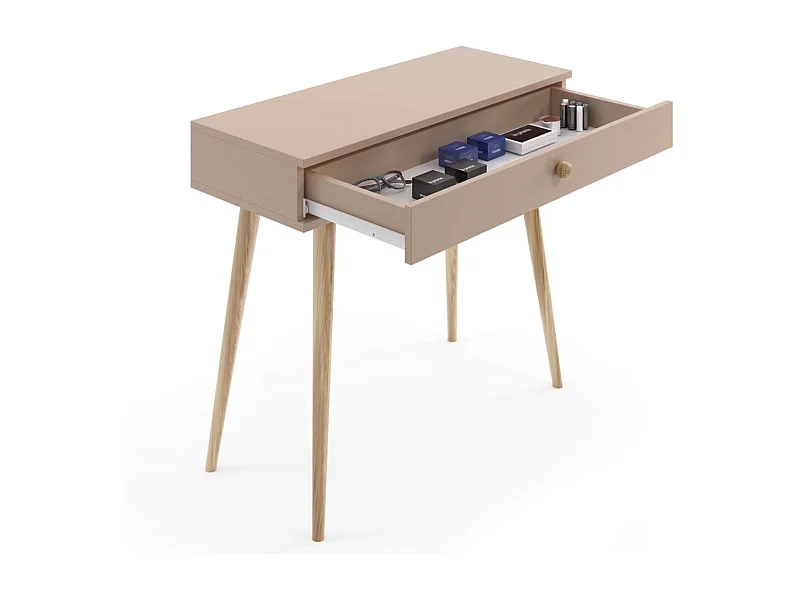Mesa Consola Macchiato 90x80x39 cm – Estilo Escandinavo – Ideal como Tocador o Escritorio
