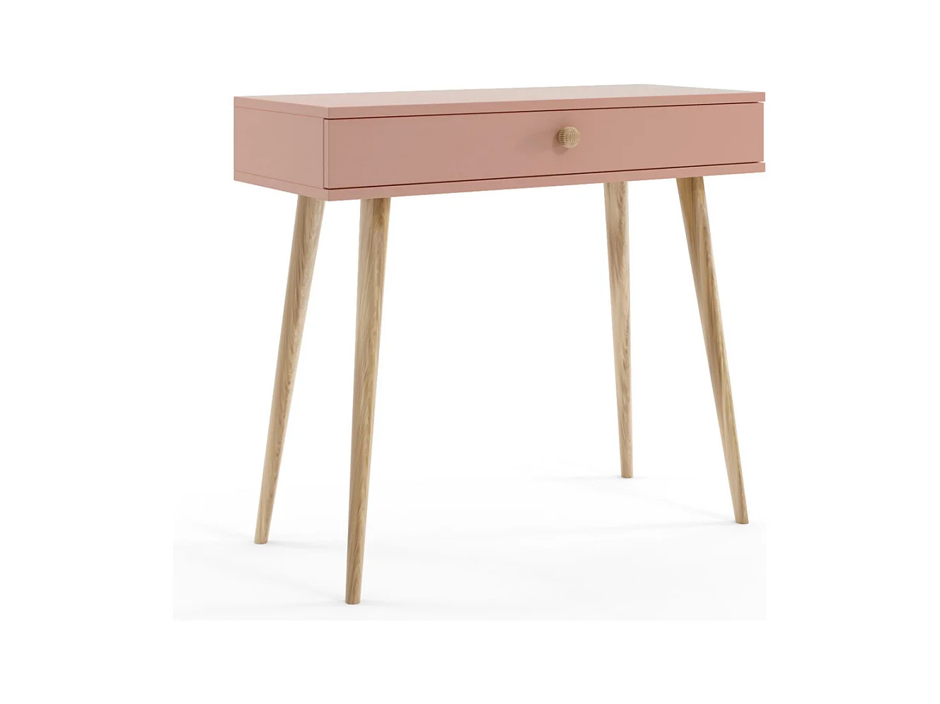 Mesa Consola Rosa 90x80x39 cm – Estilo Escandinavo – Ideal como Tocador o Escritorio